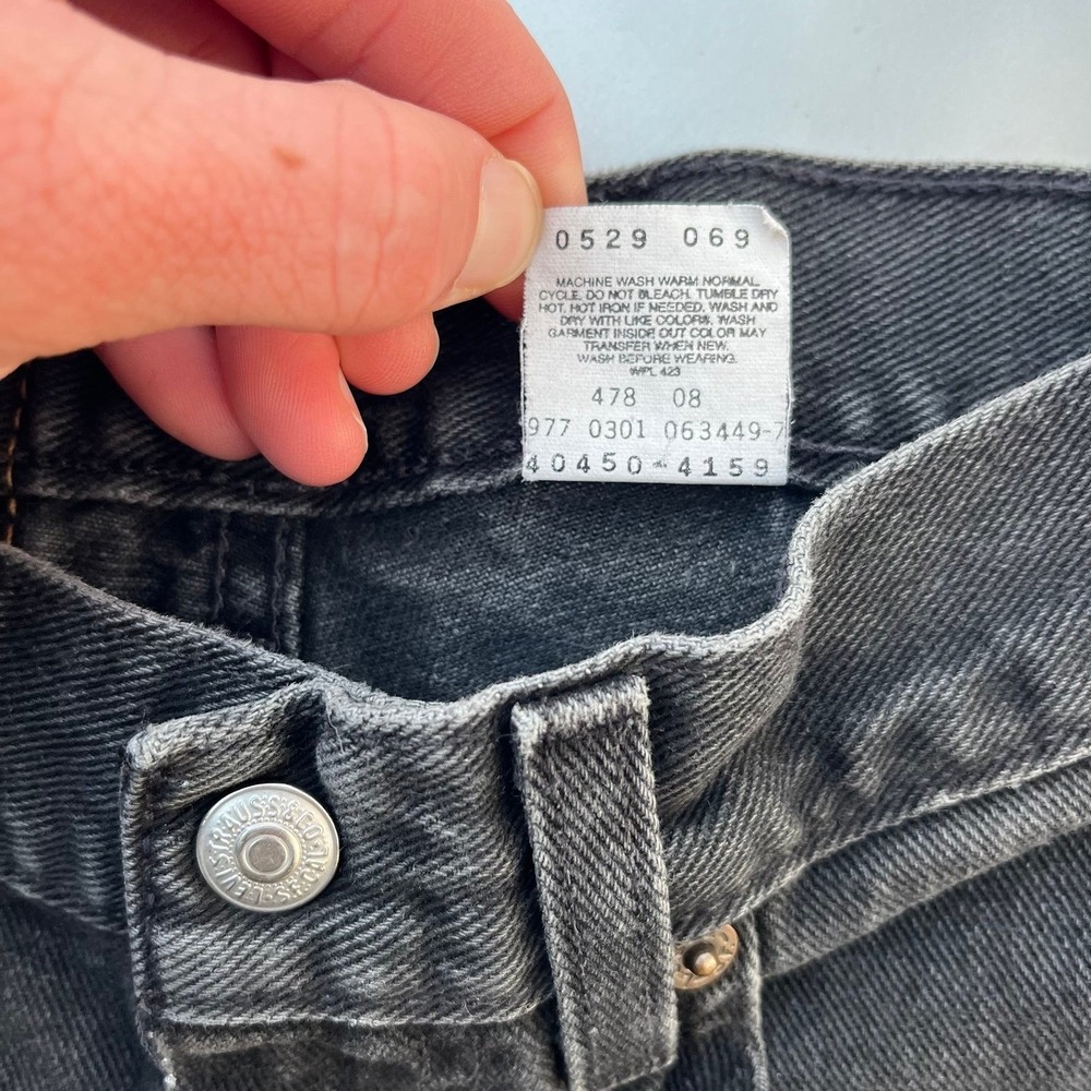 Vintage 90s Levi's 550 slim straight black denim jeans jeans - Picture 7 of 12